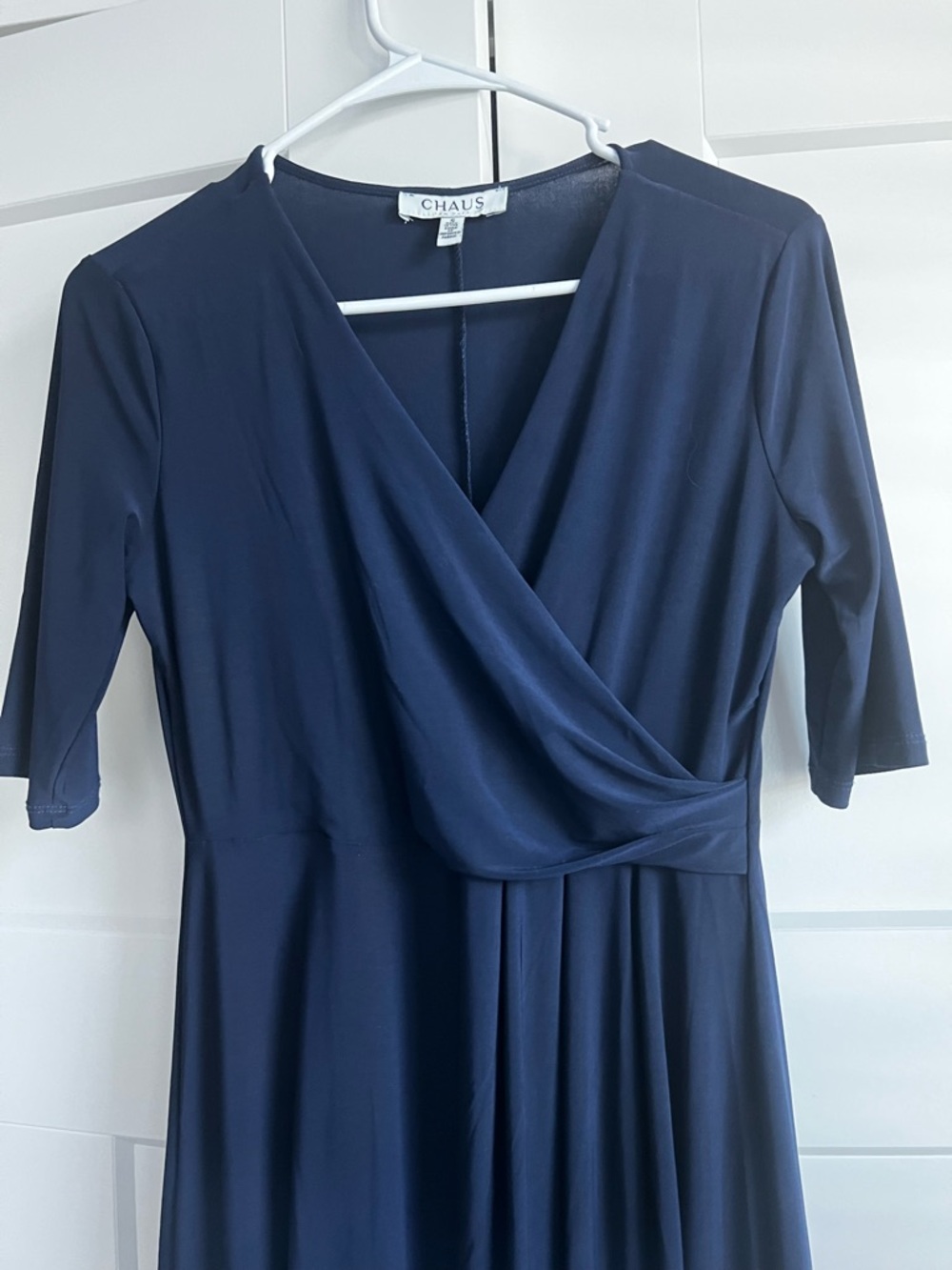 Chaus Navy Wrap-Style Midi Dress - Picture 2 of 4